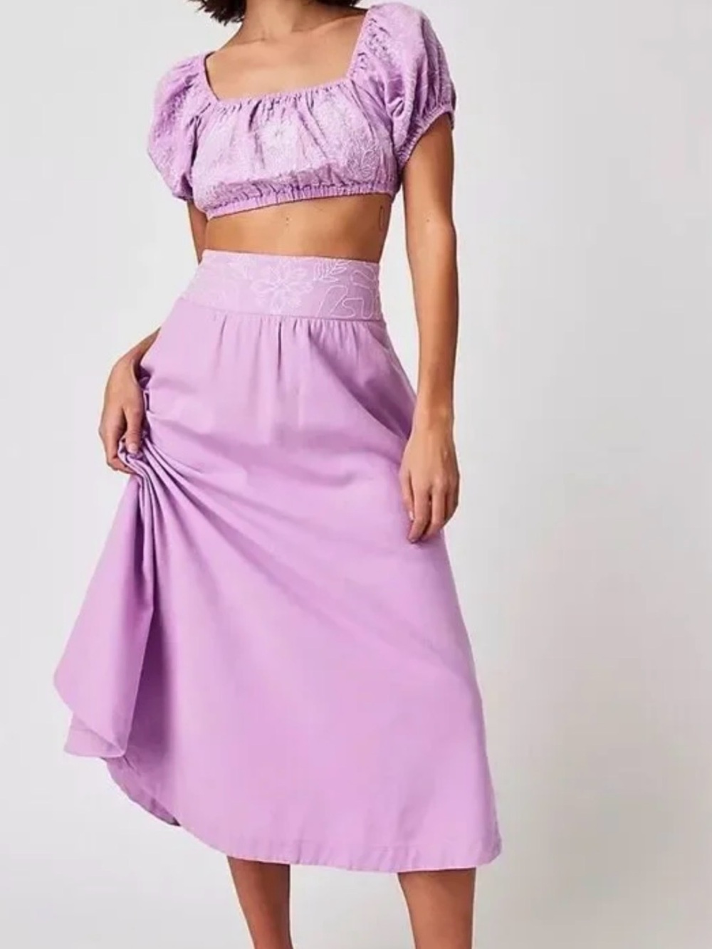 FREE PEOPLE lotus set Lilac Smocked Waist Maxi Skirt - Women - Picture 11 of 12